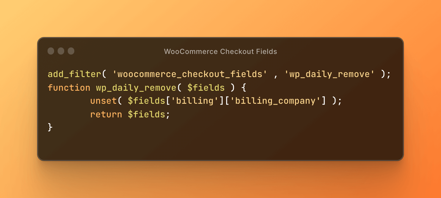 WooCommerce Checkout Fields
