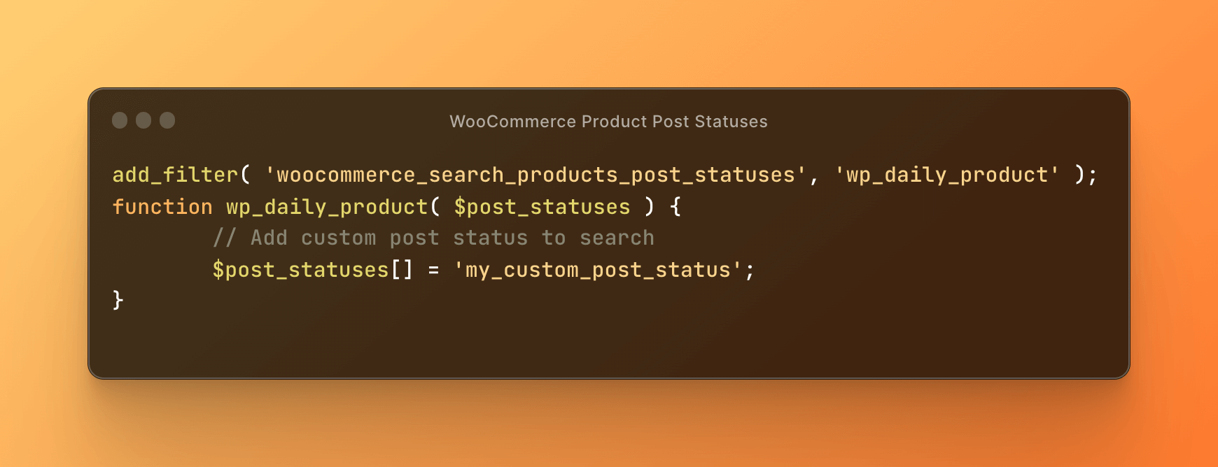 WooCommerce Product Post Statuses